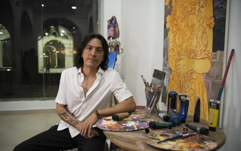 La muestra A veces Volcán funciona a manera de un 'Open Studio', mostrando el proceso de creación del artista.