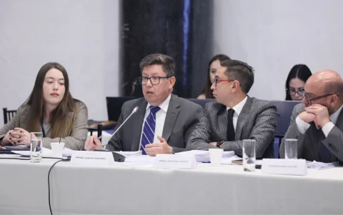 Rafael Oyarte e Ismael Quintana son los abogados de Inés Manzano en su juicio político.|