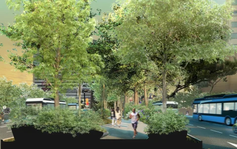 La idea es crear un espacio natural que desconecte de la contaminación ambiental y sonora en la avenida Francisco de Orellana, en el norte de Guayaquil.