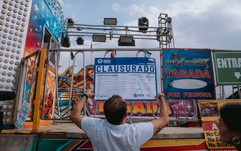 Clausura de juegos mecánicos en Samanes