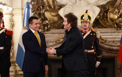 Javier Milei llegará a Quito para una reunión oficial con el presidente de Ecuador, Daniel Noboa.