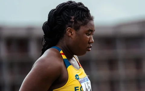 Belsy Rodríguez durante su participación en la final de impulso de bala del Campeonato Mundial Sub-20 de Atletismo, disputado en Oregón, Estados Unidos.
