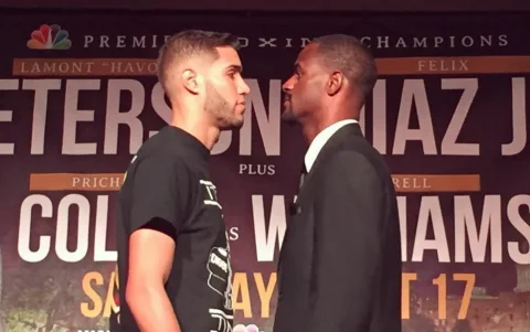 Prichard Colón frente a Terrel Williams durante la pelea de 2015 que cambió para siempre la vida del boxeador puertorriqueño.