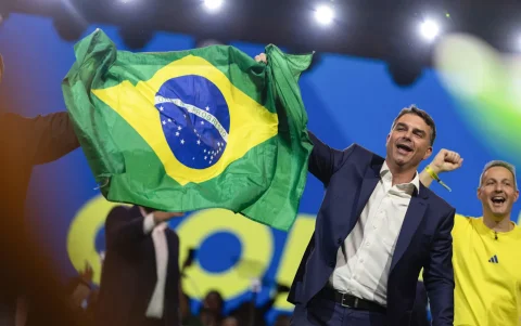 El candidato a la Presidencia de Brasil por el Partido Liberal, Flávio Bolsonaro.