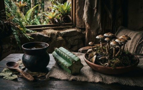 Referencial. El uso de ayahuasca, cactus de San Pedro y hongos psilocibios se mueve entre las prácticas ancestrales, las ceremonias de sanación y una investigación científica todavía en desarrollo.