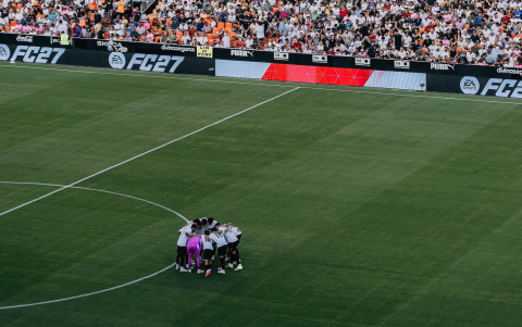 Valencia CF durante un partido oficial de LaLiga.