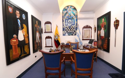 Una de las oficinas interiores del Palacio Masónico.