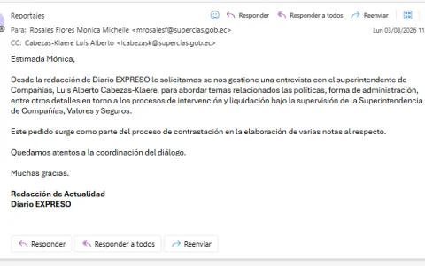 Pedido de entrevista al superintendente de Compañías, Luis Cabezas-Klaere.