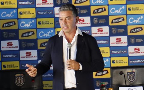 En la Casa de la Selección, en Quito, el técnico Marcelo Gallardo asumió el mando de la Tricolor.