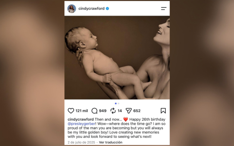 Cindy Crawford recordó a su hijo Presley con imágenes de su infancia al cumplir 27 años