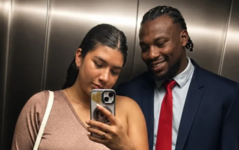 Mayton Perea posa junto a su esposa, Angie Ramírez.