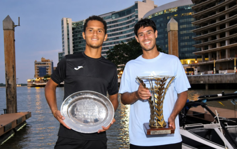 Juan Pablo Varillas PER (finalista) y Daniel Vallejo PAR (campeón)
