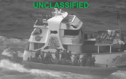 Una de las embarcaciones ecuatorianas interceptadas por fuerzas militares estadounidenses.