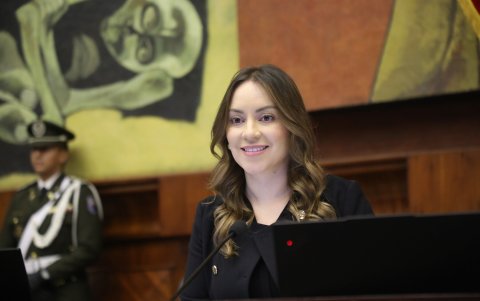 Mishel Mancheno es la actual presidenta de la Asamblea Nacional en reemplazo de Niels Olsen.