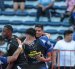 Jugadores de Emelec celebran el gol de José Francisco Cevallos ante Vinotinto