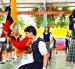 Juramento de la Bandera por parte de los estudiantes de tercero bachillerato.