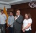 Jorge Delgado, junto a sus vicepresidentes Jefferson Pérez y Lorena Arroyo.