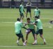 Los jugadores de la selección mexicana durante el entrenamiento.