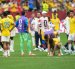 Jugadores de la selección colombiana tras la eliminación del Mundial a manos de Suiza.