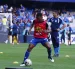 Romario Caicedo en el calentamiento de Emelec, previo a un partido de LigaPro 2026.