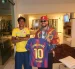 El cantante urbano colombiano Ryan Castro y el futbolista español Lamine Yamal.