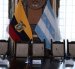 Imagen de la mesa donde sesionan los concejales, en el Salón de la Ciudad.