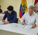 Autoridades de Ecuador y Perú firman cooperación binacional para mantenimiento del Canal de Zarumilla.