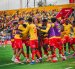 Toda la alegría de Aucas con el gol de Ederson Quiñónez.