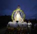 La imagen de la Virgen María en la advocación de Blanca Estrella de la Mar en su recorrido de los peregrinos