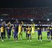 Jugadores de Boca Juniors, entre ellos Enner Valencia, celebraron al finalizar el partido por los cuartos de final de la Copa Sudamericana entre Sao Paulo y Boca Juniors.