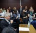 Dalma (c) y Giannina Maradona (3-d), hijas de Diego Armando Maradona junto a otros familiares en los tribunales de San Isidro en Buenos Aires.