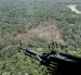 Fotografía aérea donde se observa una zona en la que se ubicaba un campamento de las disidencias de las FARC, bombardeado por el Ejército de Colombia en el Guaviare (Colombia).