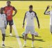 Los jugadores de la selección de Ecuador Pervis Estupiñan (i), Piero Hincapié (c), y William Pacho, durante el entrenamiento en el Estadio Municipal de Butarque en Leganés (Madrid).