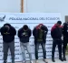 La Policía Nacional presenta a detenidos en el marco de la instrucción por robo agravado contra Christian Lara.