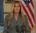 Melania Trump ofrece una declaración desde la Casa Blanca en Washington.