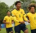 Jugadores de la Selección de Ecuador Sub 17 festeja un gol en el Sudamericano.