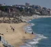 Se observa una sección de arena en la playa de Montgat, al norte de Barcelona, ​​el 26 de febrero de 2026.