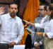 La prefecta Marcela Aguiñaga tomó juramento a Carlos Encalada, como viceprefecto de Guayas, tras la renuncia de Carlos Serrano.