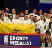 El equipo ecuatoriano celebra la histórica medalla de bronce en Orlando.