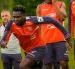 Jordy Caicedo en el entrenamiento de Ecuador para el duelo ante Arabia Saudita.