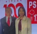Gustavo Vallejo, presidente del Partido Socialista, junto a la dirigente de la Revolución Ciudadana, Luisa González.