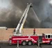 Unidades de bomberos frente la zona afectada