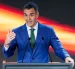 El presidente del Gobierno, Pedro Sánchez, durante su intervención esta tarde en la planta de Seat en Martorell (Barcelona).