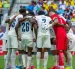 Los jugadores de la Selección de Ecuador previo al partido con Guatemala.