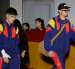 La Selección de España llegó a Norteamérica para el Mundial 2026. Pau Cubarsí (izq.) y Marc Pubill en la gráfica.