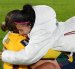 Las jugadoras ecuatorianas celebraron con lágrimas en los ojos por el pase al repechaje.