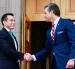 El presidente Daniel Noboa es recibido por Pete Hegseth, secretario de Guerra de los Estados Unidos.