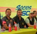 La dirigencia de Barcelona SC, presidida por Antonio Álvarez (c), en la asamblea del 13 de junio.