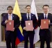 El ministro de Producción, Comercio Exterior e Inversiones, Luis Alberto Jaramillo, y el embajador del Japón en Ecuador, Horiuchi Toshihiko, suscribieron el memorando.