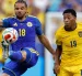 El ecuatoriano Gonzalo Plata (d) enfrenta al curazoleño Armando Obispo en el duelo por la segunda fecha del Grupo E del Mundial 2026